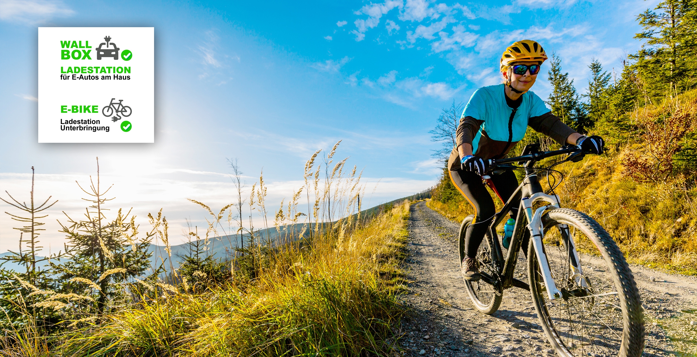 E-Auto und E-Bike Ladestation am Haus